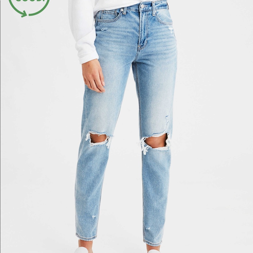 American Eagle Distressed Mom Jeans